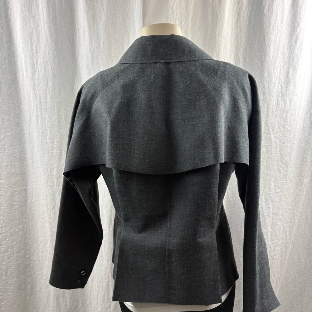 Issey Miyake Reversible Charcoal Blazer with Pattern - Picture 2 of 16